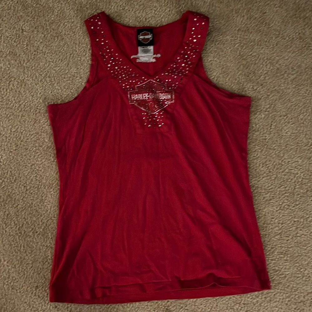 Harley Davidson red tank top size large
